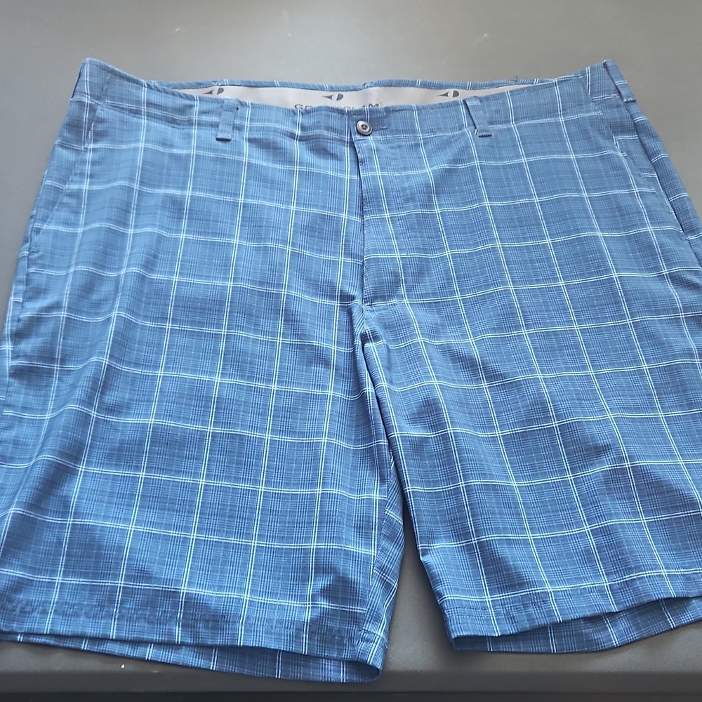 Grand Slam Blue Plaid Men's Shorts